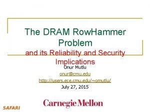 The DRAM Row Hammer Problem and its Reliability