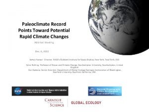 Paleoclimate Record Points Toward Potential Rapid Climate Changes
