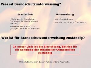 Brandschutzbelehrung