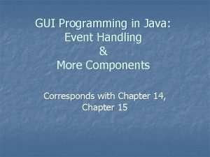 Gui event handling
