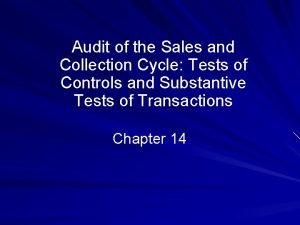 Sales and collection cycle internal control