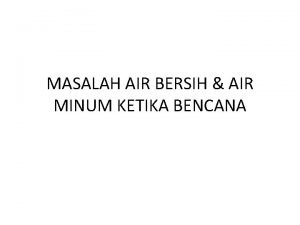 Kebutuhan air