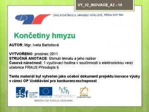 VY32INOVACEA 2 10 Konetiny hmyzu AUTOR Mgr Iveta