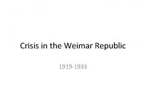 Weimar republic unemployment