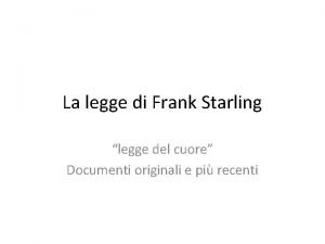 Legge di starling cuore