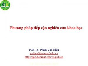 Phng php tip cn nghin cu khoa hc