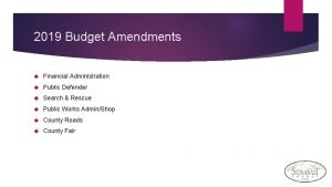 2019 Budget Amendments Financial Administration Public Defender Search