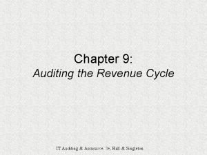 Chapter 9 auditing the revenue cycle Chapter 9 auditing the revenue cycle