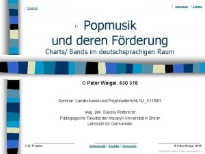 Impressum Themen Popmusik und deren Frderung Charts Bands