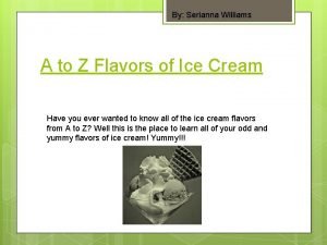 Ice cream flavors a to z