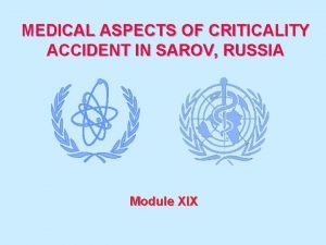 The sarov criticality
