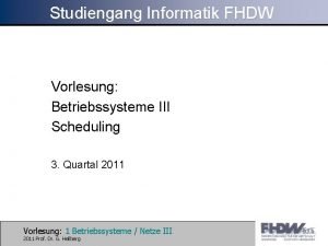 Scheduling strategien
