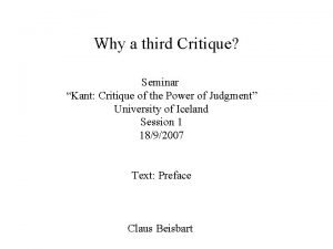 Kant third critique Kant third critique