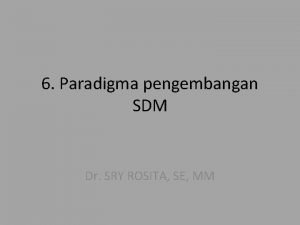 Paradigma pengembangan sdm