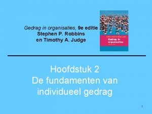 Gedrag in organisaties 9 e editie Stephen P