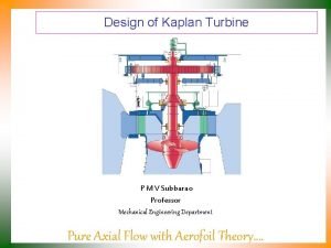 Kaplan turbine formula