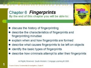 Chapter 6 fingerprints