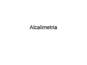 Alcalimetria