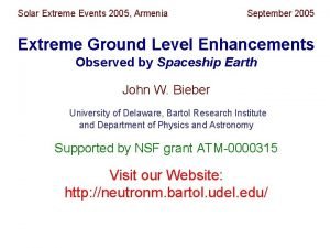 Solar Extreme Events 2005 Armenia September 2005 Extreme