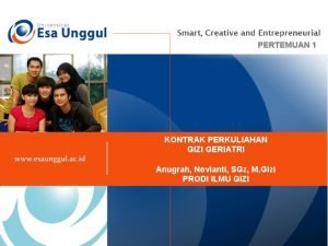 PERTEMUAN 1 KONTRAK PERKULIAHAN GIZI GERIATRI Anugrah Novianti