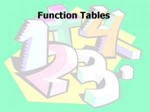 Function Tables VOCABULARY A function is a relation