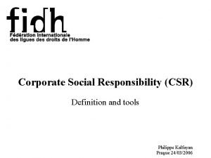 Social responsibility of business