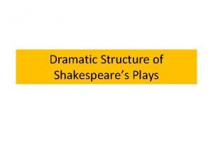 Dramatic Structure of Shakespeares Plays The Basic Plot