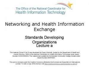 Standards development organizations in healthcare
