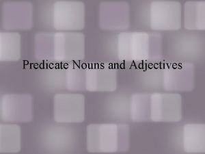 Predicate noun