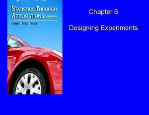 Chapter 6 Designing Experiments Section 6 1 Experiments