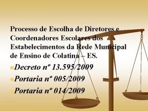 Processo de Escolha de Diretores e Coordenadores Escolares