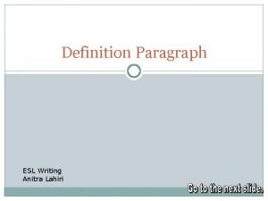 How to write a paragraph esl