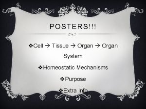 POSTERS v Cell Tissue Organ System v Homeostatic