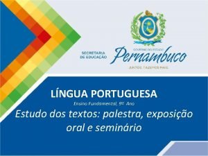 LNGUA PORTUGUESA Ensino Fundamental 9 Ano Estudo dos