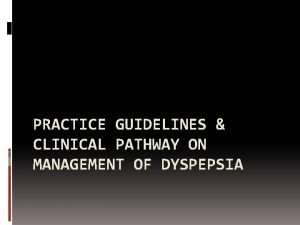 Dyspepsia pathway