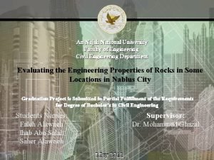 An Najah National University Faculty of Engineering Civil