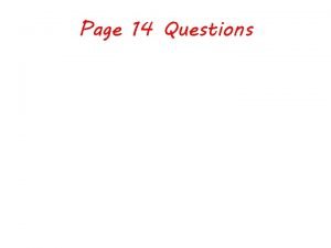 Page 14 Questions Mass Spectra Objectives Interpret mass