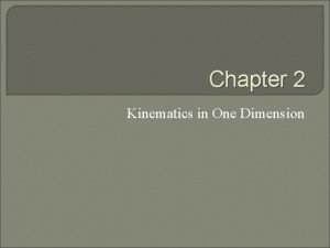 Chapter 2 Kinematics in One Dimension Analyzing Motion