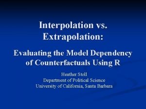 Interpolation vs extrapolation