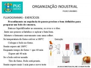 ORGANIZAO INDUSTRIAL FLUXOGRAMAS EXERCCIOS Procedimento ou sequncia de