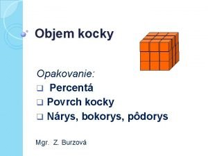 Objem povrch kocky