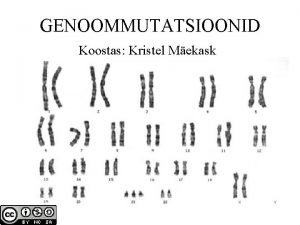 GENOOMMUTATSIOONID Koostas Kristel Mekask Sugukromosoomides toimunud muutustest phjustatud