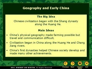 Geography and early china
