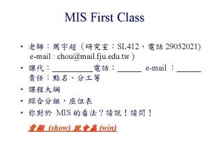 Objectives This course is based on the premise