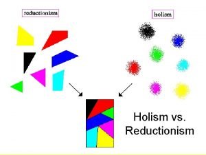 Holism vs reductionism psychology