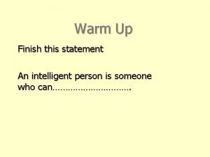 Warm up statement