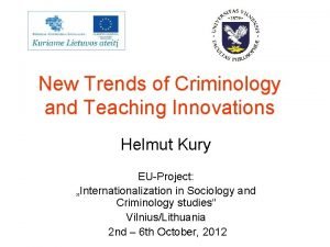 Modern trends in criminology