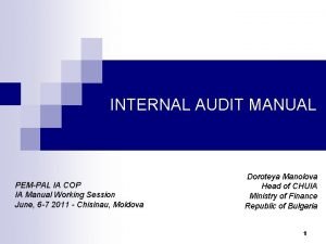 INTERNAL AUDIT MANUAL PEMPAL IA COP IA Manual