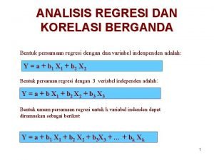 Model persamaan regresi