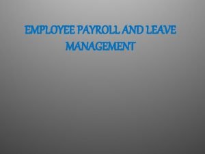 Objectives of payroll management system